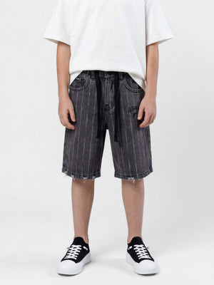 JEANS BERMUDA Scrubbed Black / 14