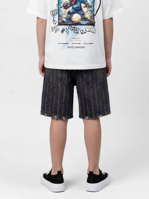 JEANS BERMUDA Scrubbed Black / 14
