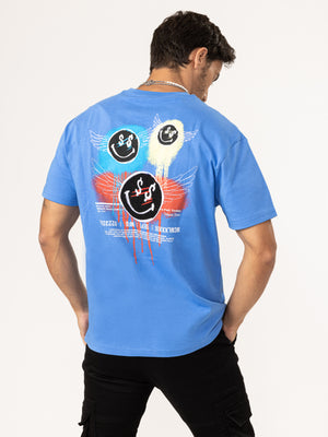 T-SHIRT OVER SIZE Blue / XXS