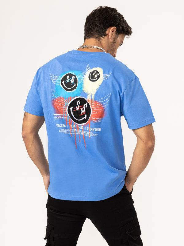 T-SHIRT OVER SIZE Blue / XXS