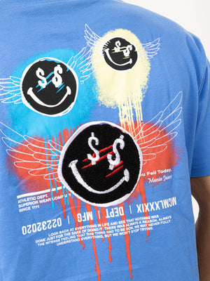 T-SHIRT OVER SIZE Blue / XXS