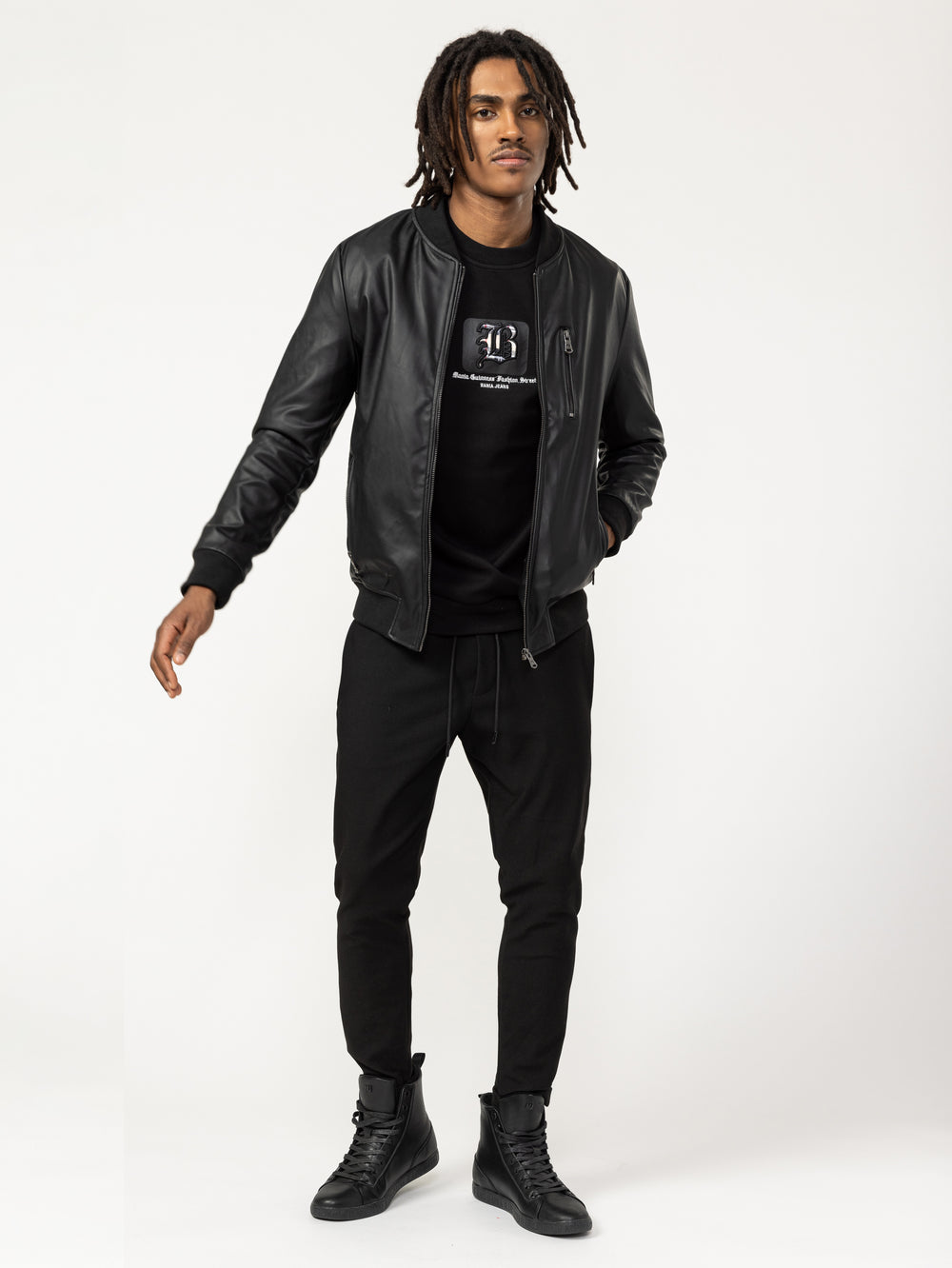 LEATHER COAT Black / XXL