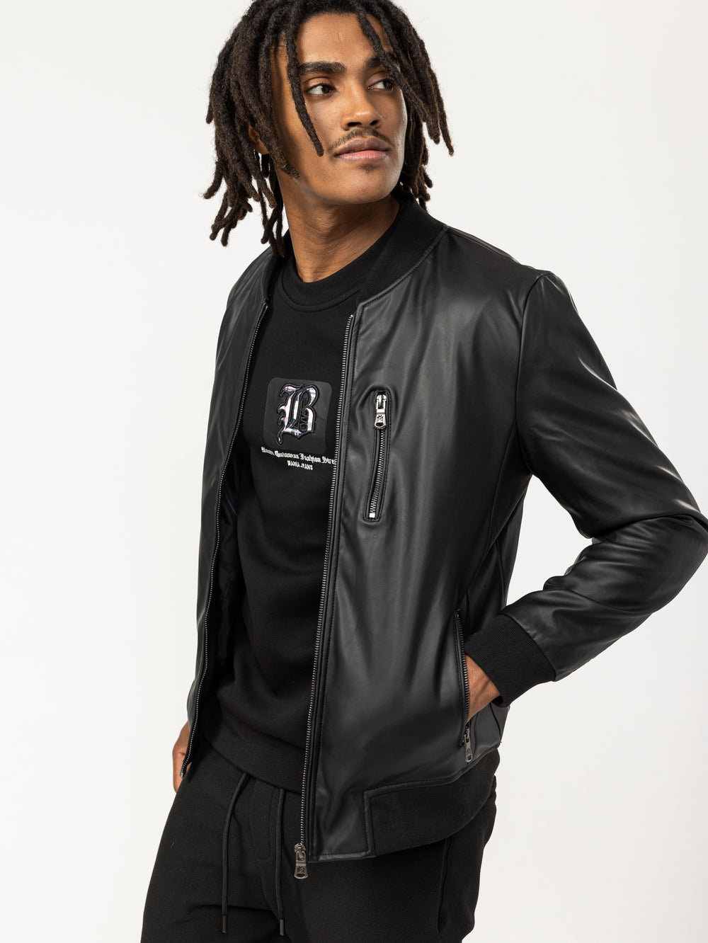 LEATHER COAT Black / XXL