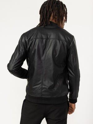 LEATHER COAT Black / XXL
