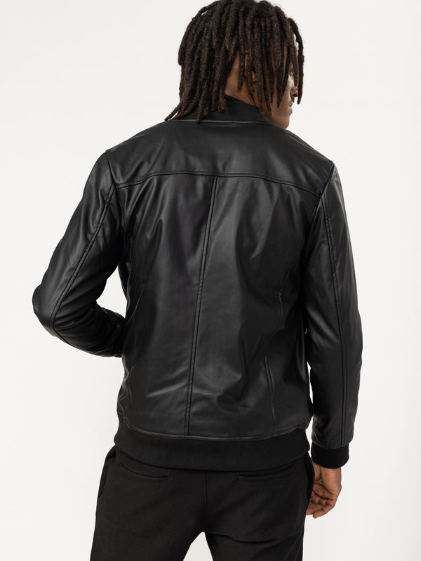 LEATHER COAT Black / XXL