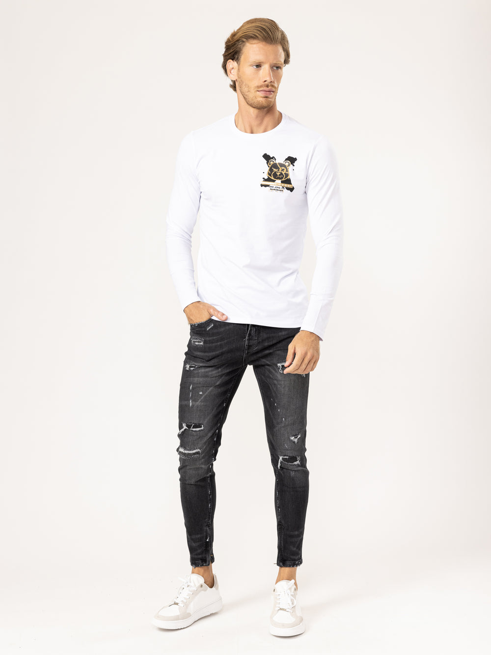 FASHION JEANS Scrubbed Black / 38