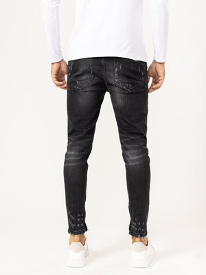 FASHION JEANS Scrubbed Black / 38