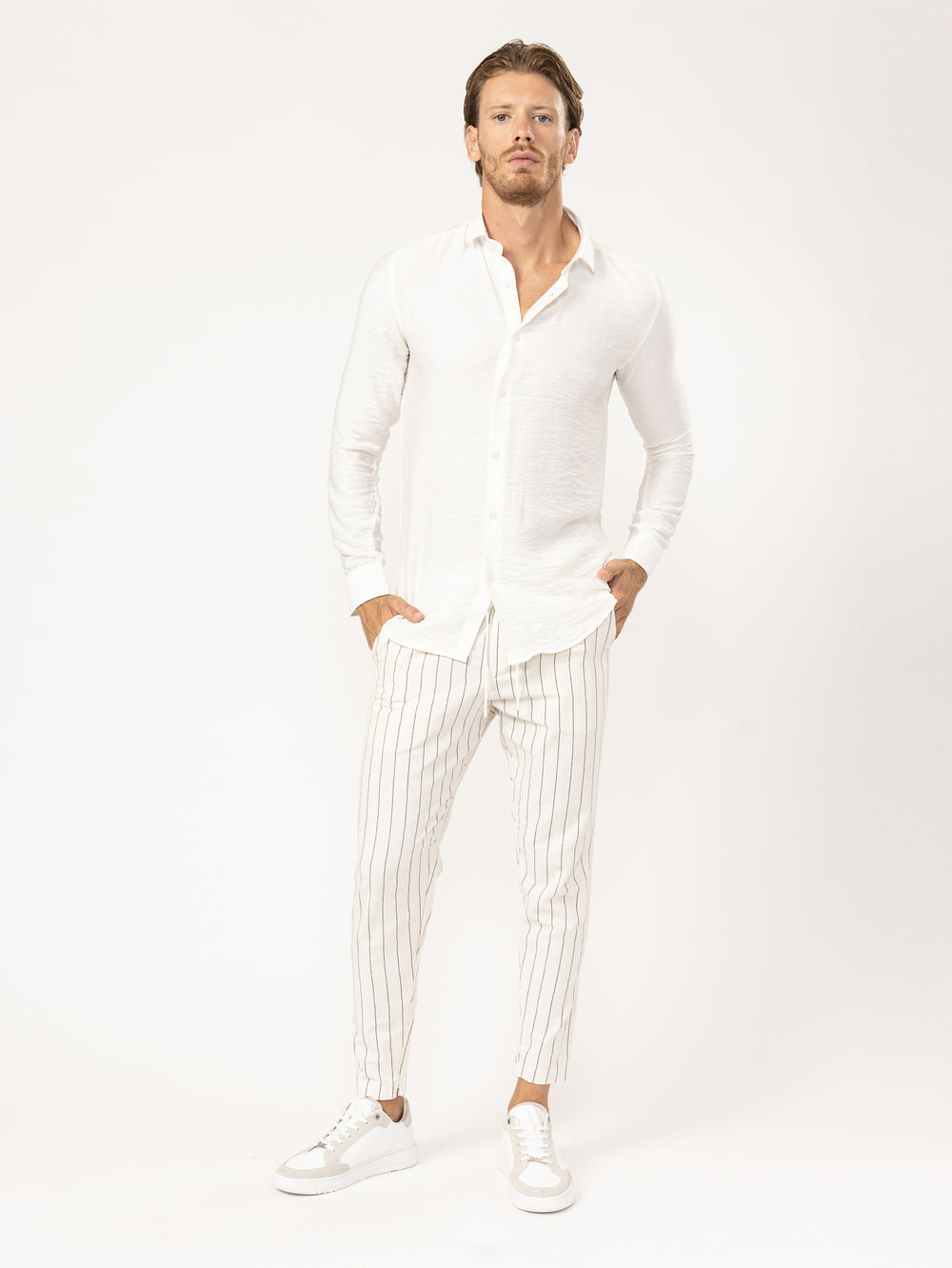 WOVEN PANTS Beige / 46