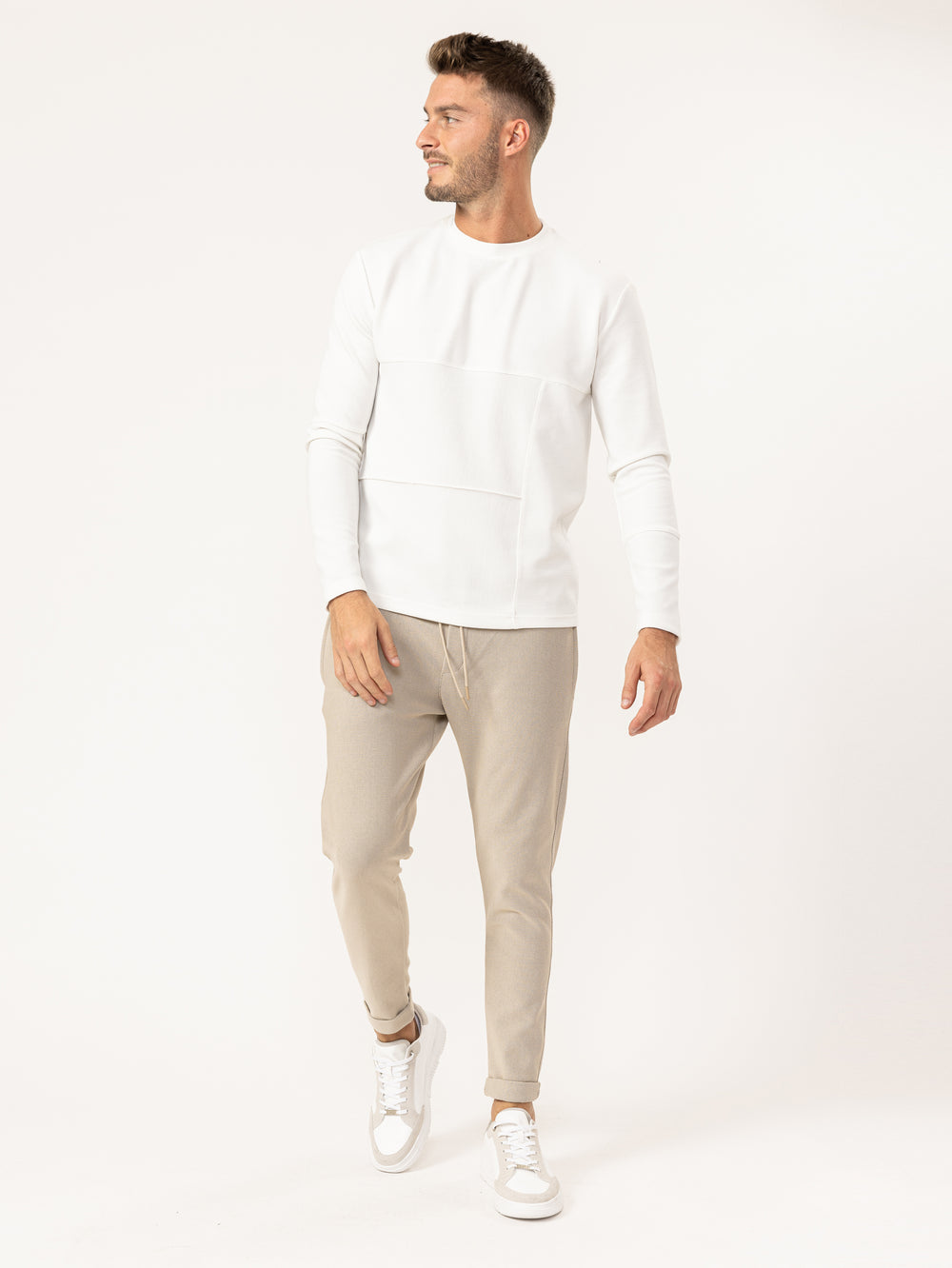WOVEN PANTS Beige / 46