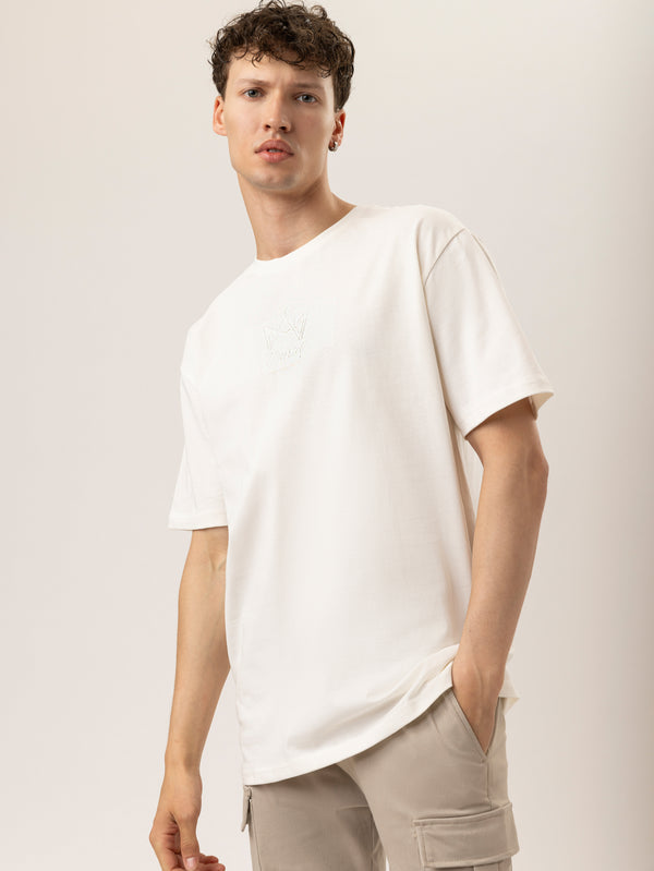 T-SHIRT OVER SIZE Cream / XXS