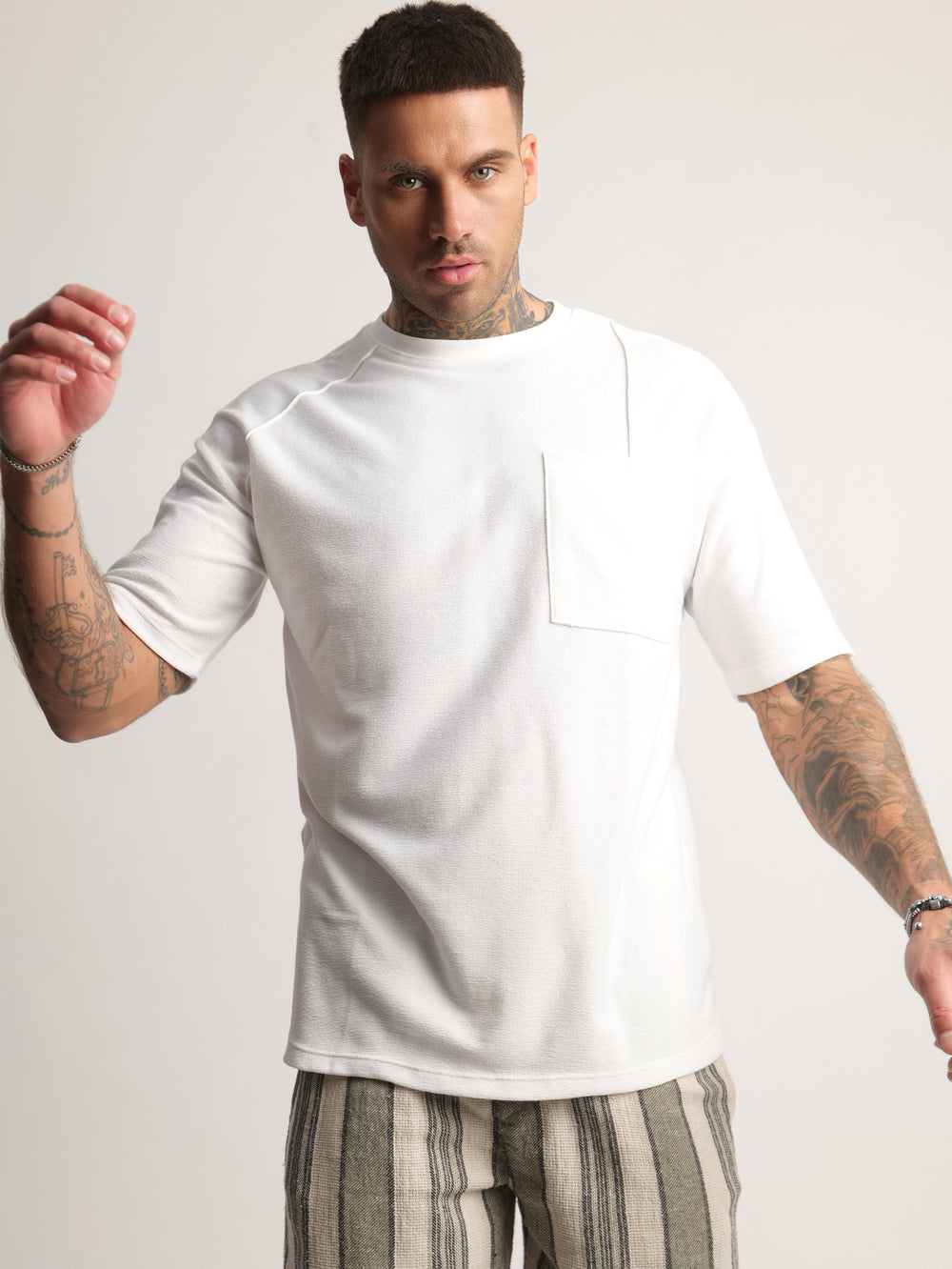 T-SHIRT OVER SIZE Cream / XXS