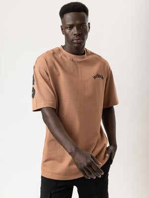 T-SHIRT OVER SIZE Brown / XXS