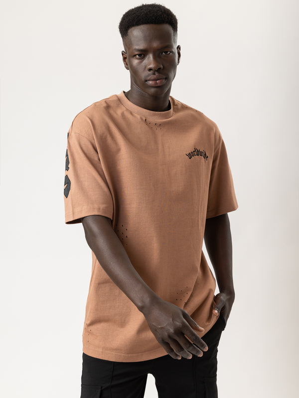 T-SHIRT OVER SIZE Brown / XXS