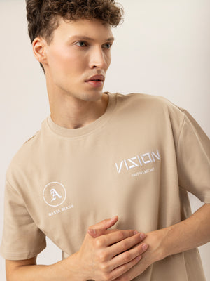 T-SHIRT OVER SIZE Beige / XXS