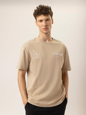 T-SHIRT OVER SIZE Beige / XXS