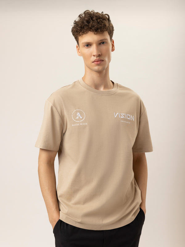 T-SHIRT OVER SIZE Beige / XXS