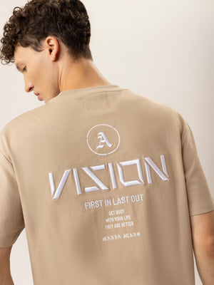 T-SHIRT OVER SIZE Beige / XXS