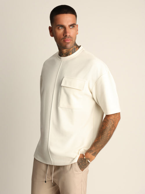 T-SHIRT OVER SIZE Cream / XXS