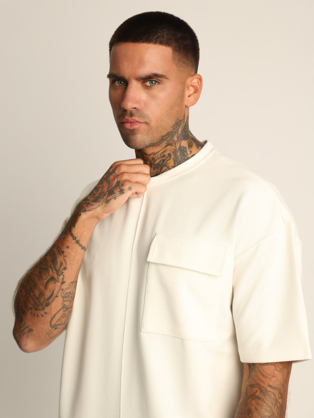 T-SHIRT OVER SIZE Cream / XXS