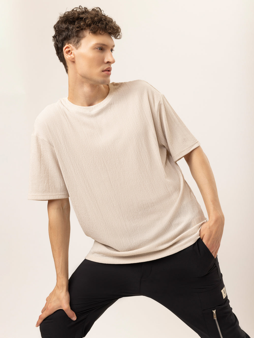 T-SHIRT OVER SIZE Beige / XXS
