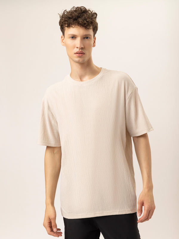 T-SHIRT OVER SIZE Beige / XXS