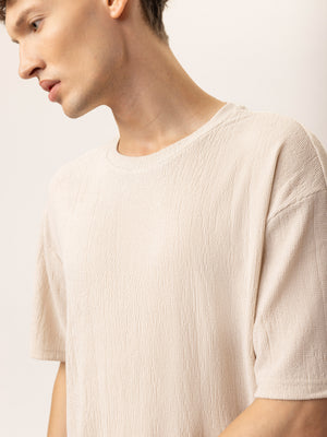 T-SHIRT OVER SIZE Beige / XXS