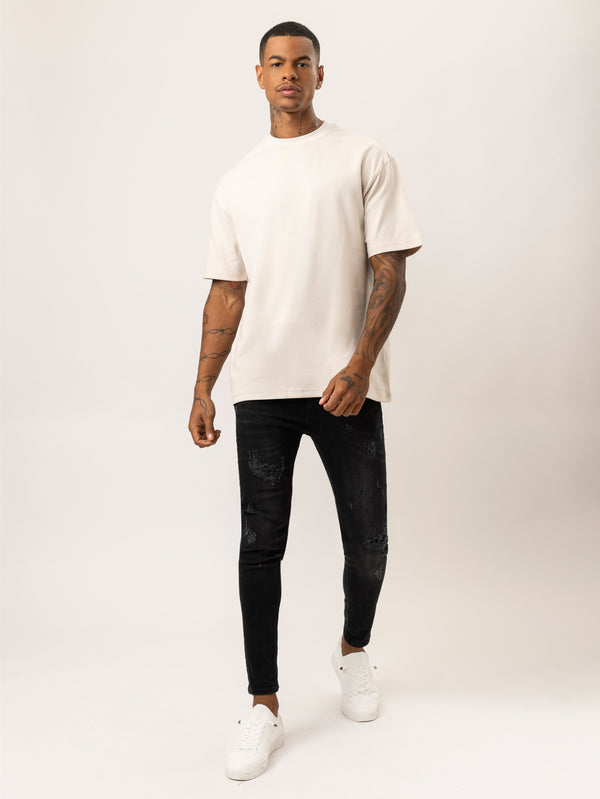 T-SHIRT OVER SIZE Stone / XXS