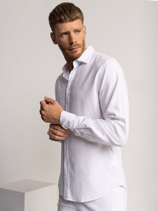 FASHION BUTTONED SHIRT White / XXL