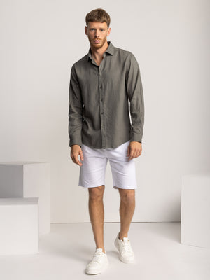 FASHION BUTTONED SHIRT Khaki / XXL