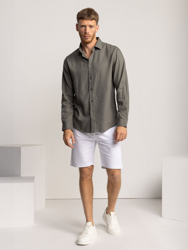 FASHION BUTTONED SHIRT Khaki / XXL
