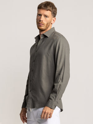 FASHION BUTTONED SHIRT Khaki / XXL