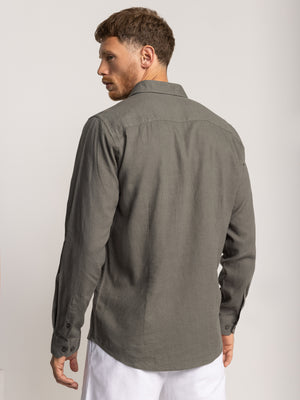 FASHION BUTTONED SHIRT Khaki / XXL