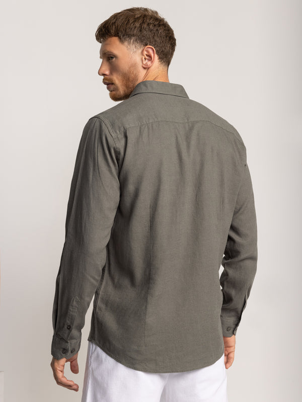 FASHION BUTTONED SHIRT Khaki / XXL