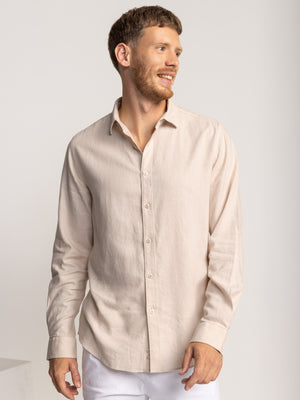FASHION BUTTONED SHIRT Stone / XXL
