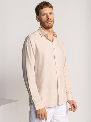 FASHION BUTTONED SHIRT Stone / XXL