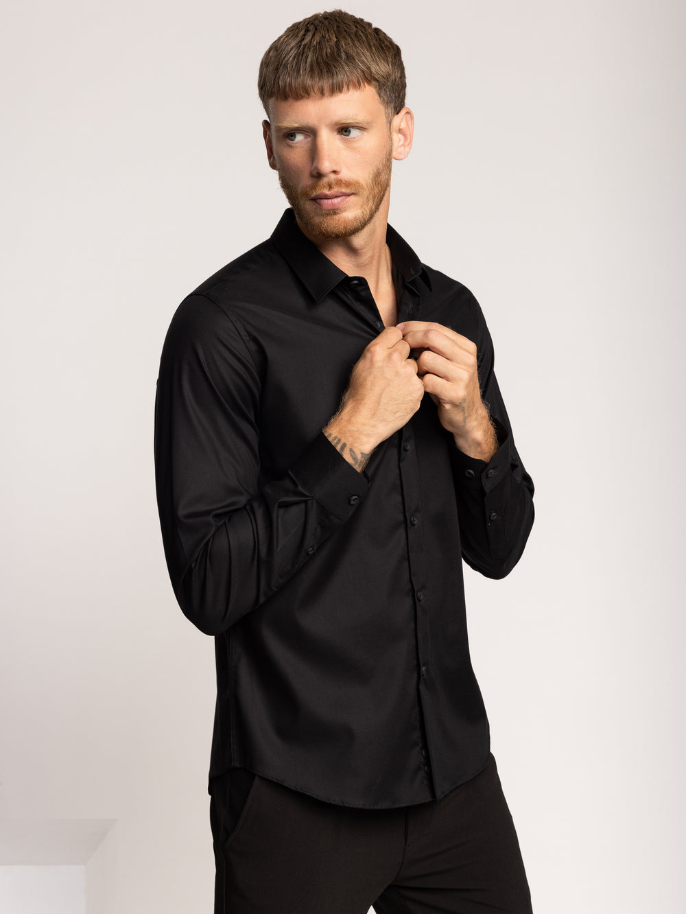 PREMIUM BUTTONED SHIRT Black / XXL