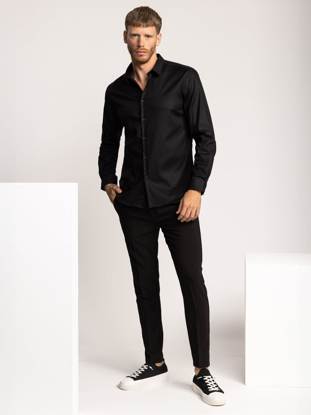 PREMIUM BUTTONED SHIRT Black / XXL