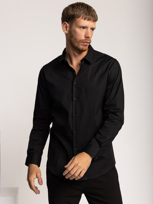 PREMIUM BUTTONED SHIRT Black / XXL