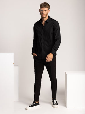 PREMIUM BUTTONED SHIRT Black / XXL