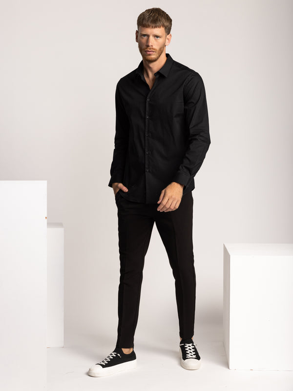 PREMIUM BUTTONED SHIRT Black / XXL