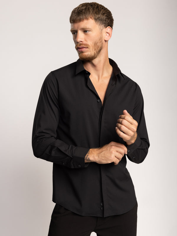 PREMIUM BUTTONED SHIRT Black / XXL
