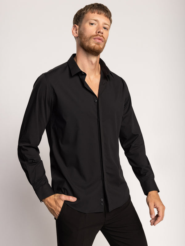 PREMIUM BUTTONED SHIRT Black / XXL