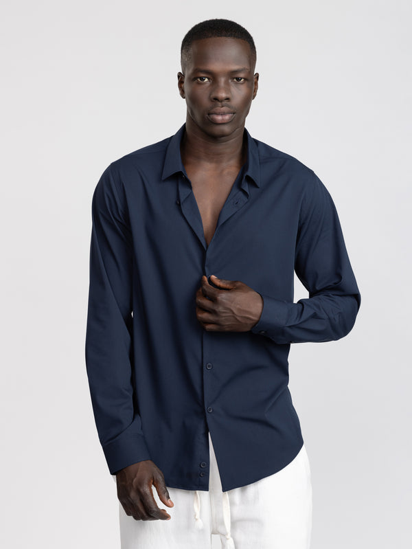 PREMIUM BUTTONED SHIRT Navy / XXL