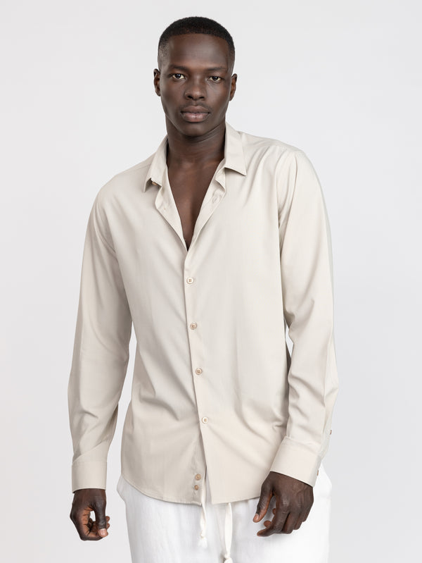 PREMIUM BUTTONED SHIRT Stone / XXL