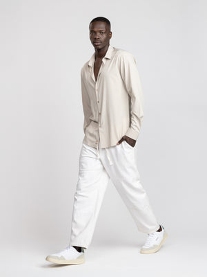 PREMIUM BUTTONED SHIRT Stone / XXL