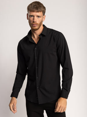 PREMIUM BUTTONED SHIRT Black / XXL