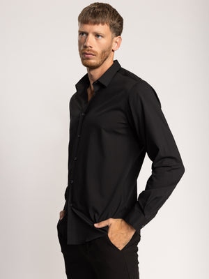 PREMIUM BUTTONED SHIRT Black / XXL