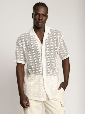 SHORT BUTTONED SHIRT Cream / XXL