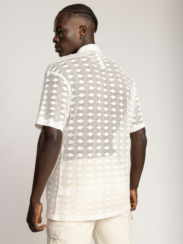SHORT BUTTONED SHIRT Cream / XXL