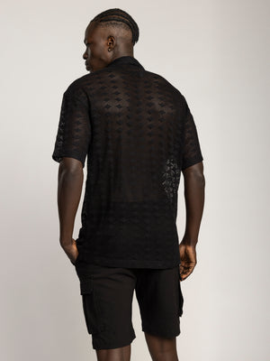 SHORT BUTTONED SHIRT Black / XXL